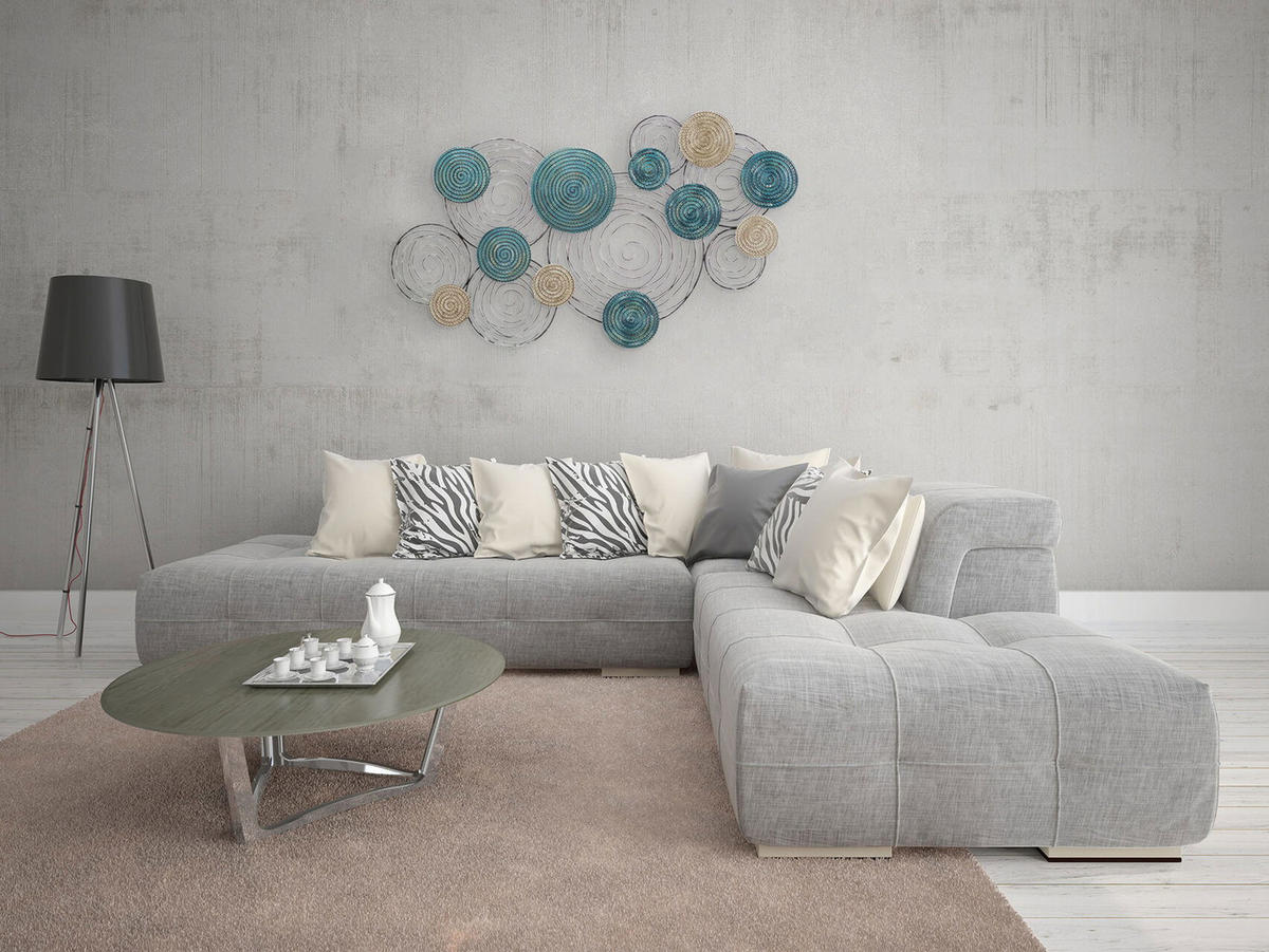 WANDDEKO Blau 114/63 cm - Blau, Metall (2/63/6cm) - KUNSTLOFT