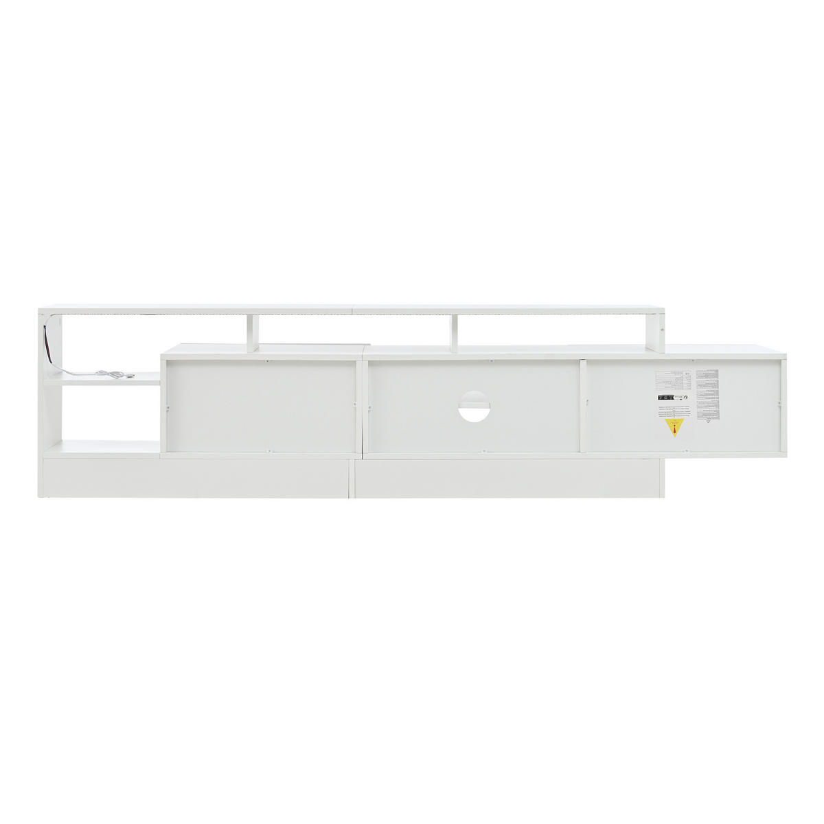 LOWBOARD DE-40310 mit LED und Hochglanzfront Weiß - Weiß, Holzwerkstoff (190/48.5/40cm) - ComfortXL