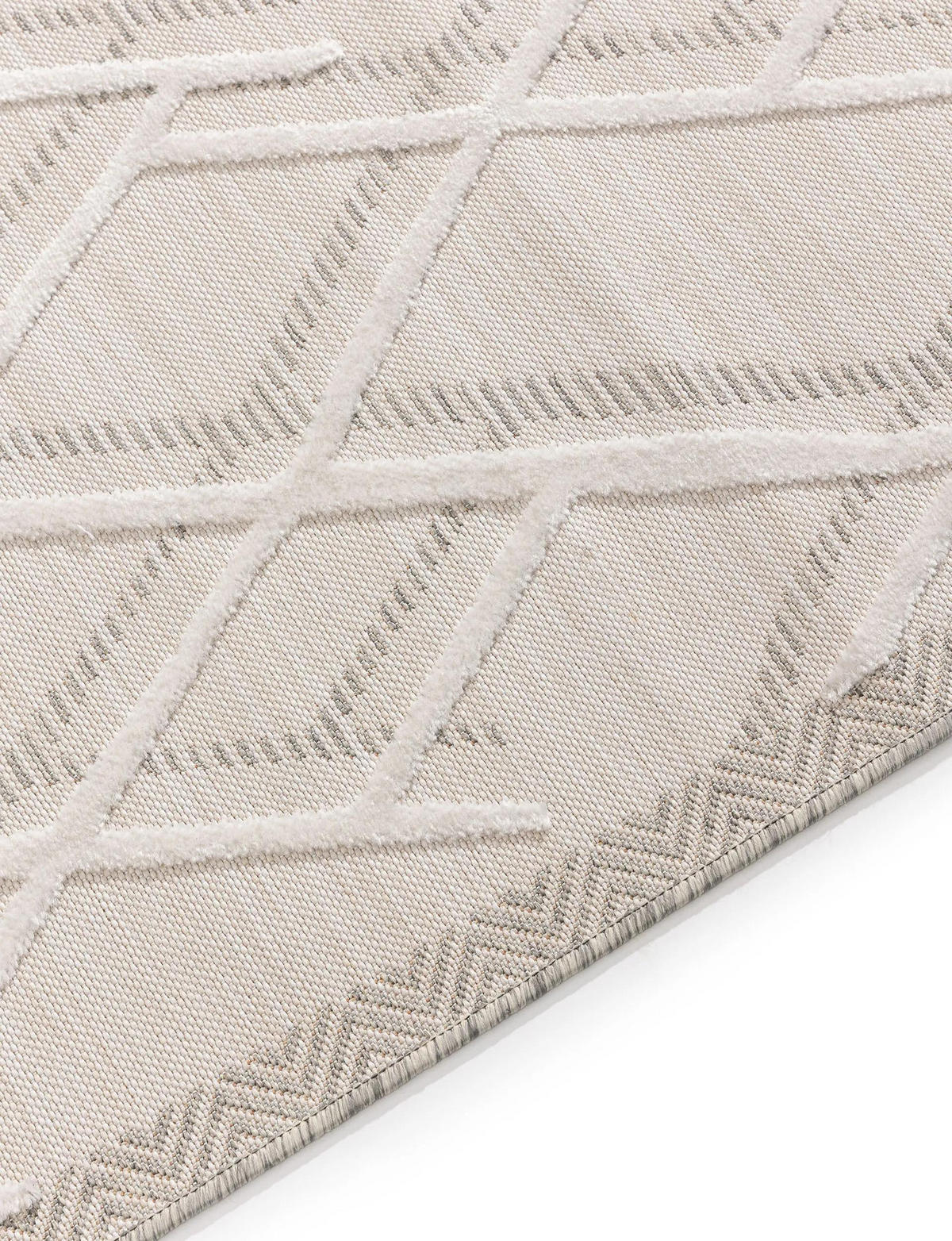 VNITŘNÍ a venkovní běhoun Flora Krémová 80x300 cm - krémová, plast/umělá hmota (80/300cm) - benuta