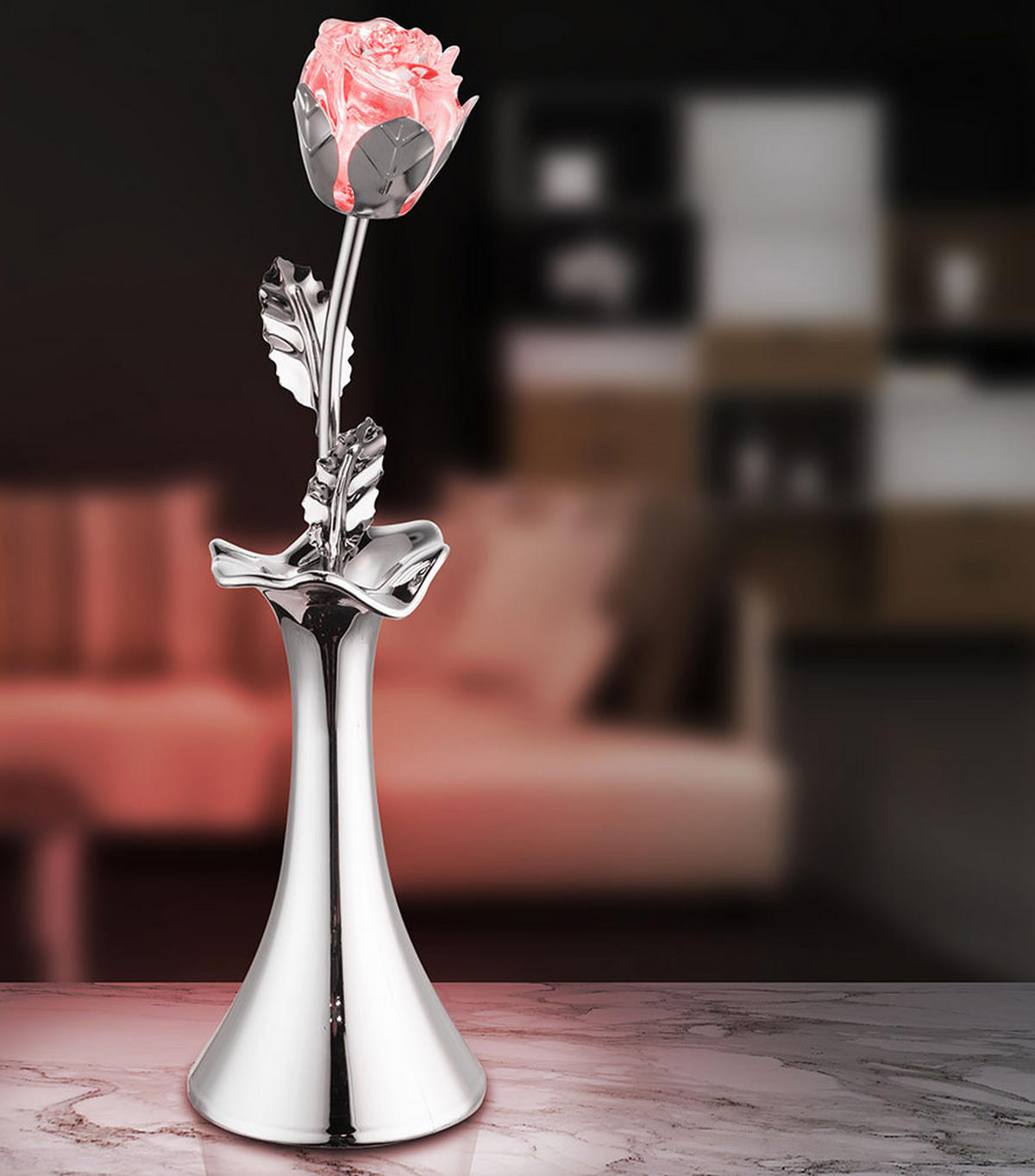 LED TISCHLEUCHTE JIMMY Silber Chrom 2er Set - Silberfarben, Metall (8.2/8.2/29cm) - Globo Lighting