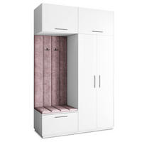GARDEROBENSCHRANK REMA 150/240/60 cm Modern Garderobe-Set Weiß - Lila/Weiß, Holzwerkstoff (150/240/60cm) - MASSENO