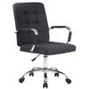 DREHSTUHL Stoff schwarz - Chromfarben/Schwarz, Textil/Metall (58/92/65cm) - CLP