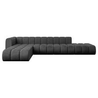 ECKSOFA modulares Sofa Zuvon-L2 - 387x177x70 cm Schwarz - Schwarz, Holzwerkstoff/Textil (387/177cm) - ALTDECOR