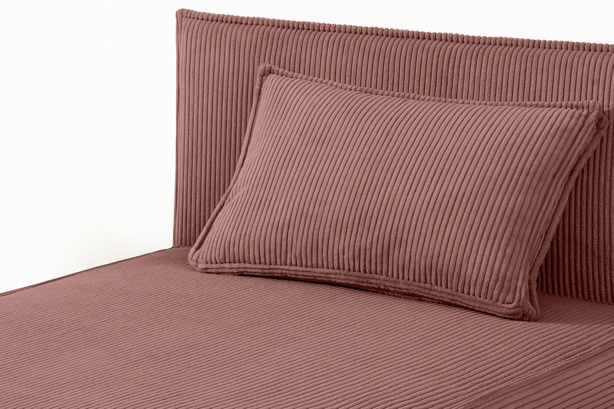 BOXSPRINGBETT ROTI Einzelbett, rosa - Schwarz/Rosa, Holz/Holzwerkstoff (90/200cm) - KONSIMO®
