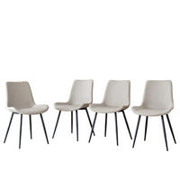 STUHL-SET DE-36498 4 Stück mit Kunstlederbezug Warmgrau - Grau, Metall (47/83/50cm) - ComfortXL