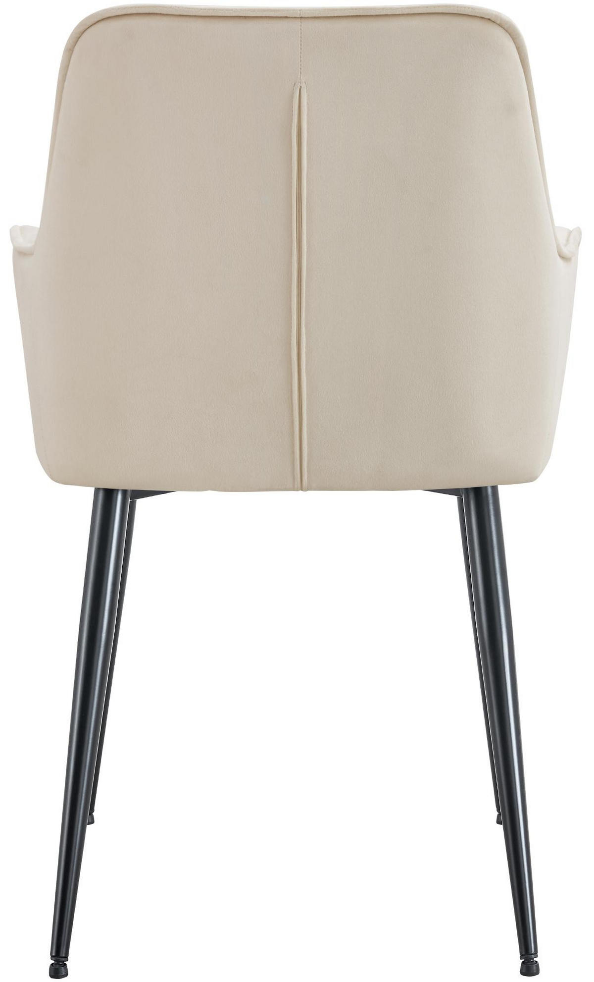ESSZIMMERSTUHL 2er Set Samt Creme - Creme/Schwarz, Textil/Metall (58/86/62cm) - CLP