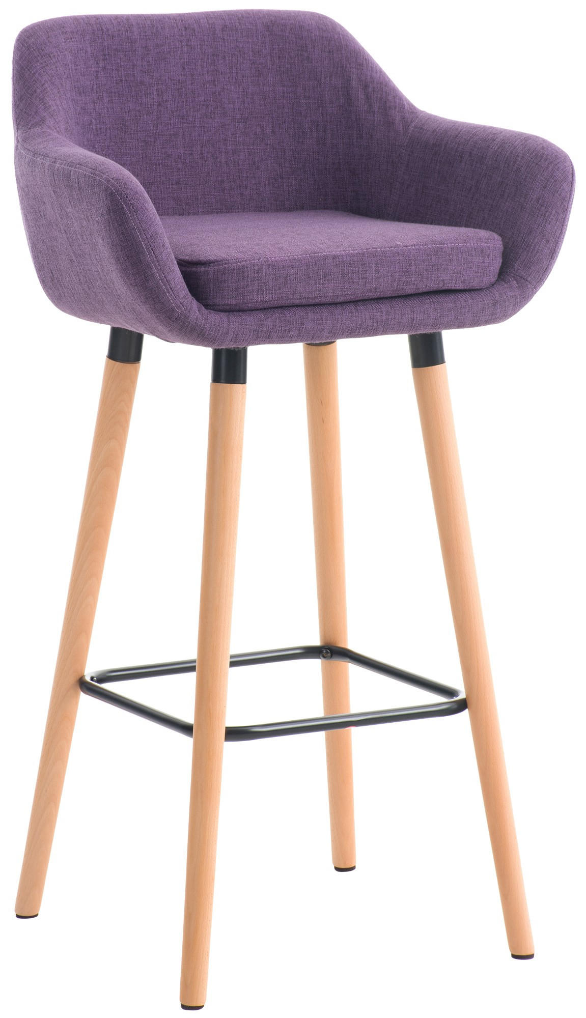 BARHOCKER mit Lehne Lila VILO Stoffbezug 99x55x46 cm - Lila, Holz/Textil (55/99/46cm) - DELUKE