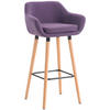 BARHOCKER Stoff lila - Eukalyptusholzfarben/Lila, Holz/Textil (55/99/46cm) - CLP