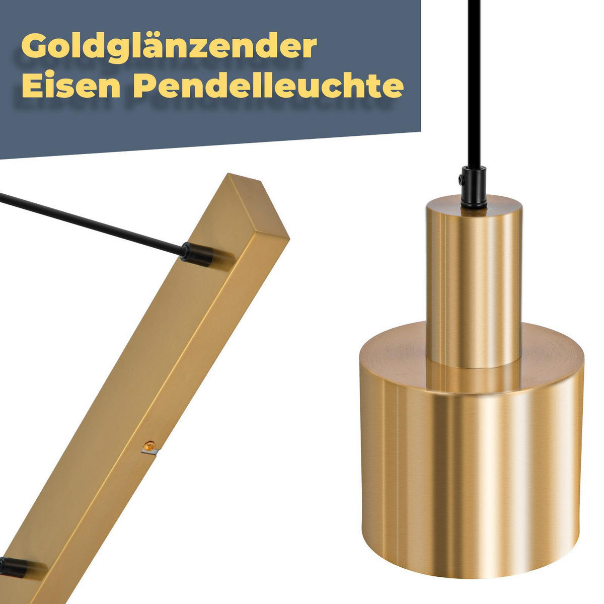 ZÁVĚSNÉ SVÍTIDLO Ybanez 12/65/143cm - zlatá, kov (12/65/143cm) - Nettlife