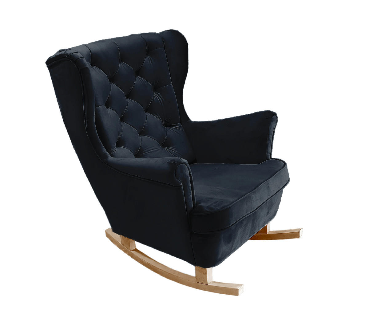 SCHAUKELSESSEL mit gepolstertem Sitz und Armlehnen, 102x81x95 cm, Schwarz_29863 - Brombeere/Buchefarben, Holz/Textil (81/102/95cm) - DomoHome