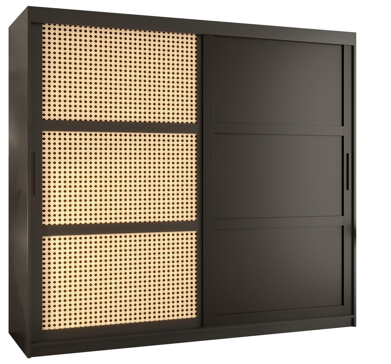 SCHWEBETÜRENSCHRANK 200/200/62 2-türig - Schwarz, Holz/Kunststoff (200/200/62cm) - MÖBEL KRYSPOL