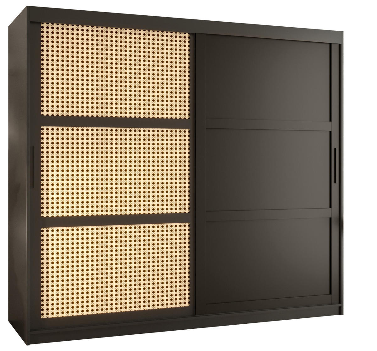 SCHWEBETÜRENSCHRANK 200/200/62 2-türig - Schwarz, Holz/Kunststoff (200/200/62cm) - MÖBEL KRYSPOL