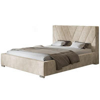 POLSTERBETT Palermo mit Kopfteil, 160x200 cm, Doppelbett mit Bettkasten und Lattenrost aus Holz, Velourstoff Sand - Gelb, Holz/Textil (160/200cm) - Alpi-Möbel