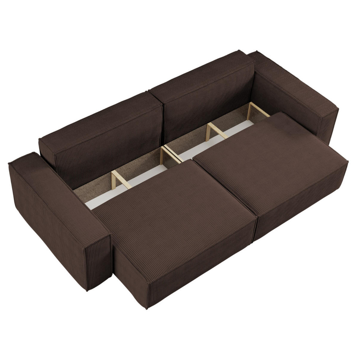 SCHLAFSOFA BEST und Bettkasten Stoff Poso Braun - Braun, Holz (246/83/98cm) - Kaiser Möbel