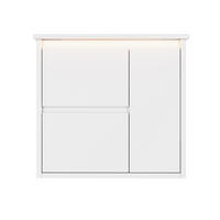 WASCHTISCHKOMBI 61/46.5/57 cm Weiß mit 2 Schubladen und LED-Radarsensorleuchte, ohne Wasserhahn - Weiß, Holz/Holzwerkstoff (46.5/57/61cm) - Oxeza