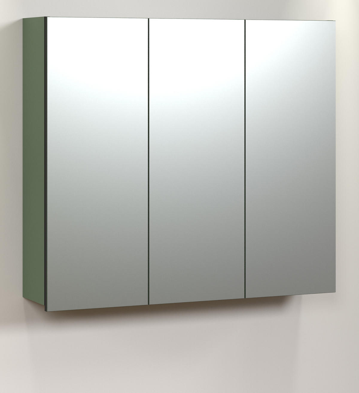 SPIEGELSCHRANK grün 90 cm, Badschrank 3-türig - Klar/Grün, Glas/Holzwerkstoff (90/80/20cm) - Top.Furn