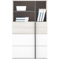 KOMMODE BERGAMO 60/100/40cm mit 3 Schubladen Türen Eichefarben - Eichefarben, Holzwerkstoff (60/100/40cm) - MASSENO