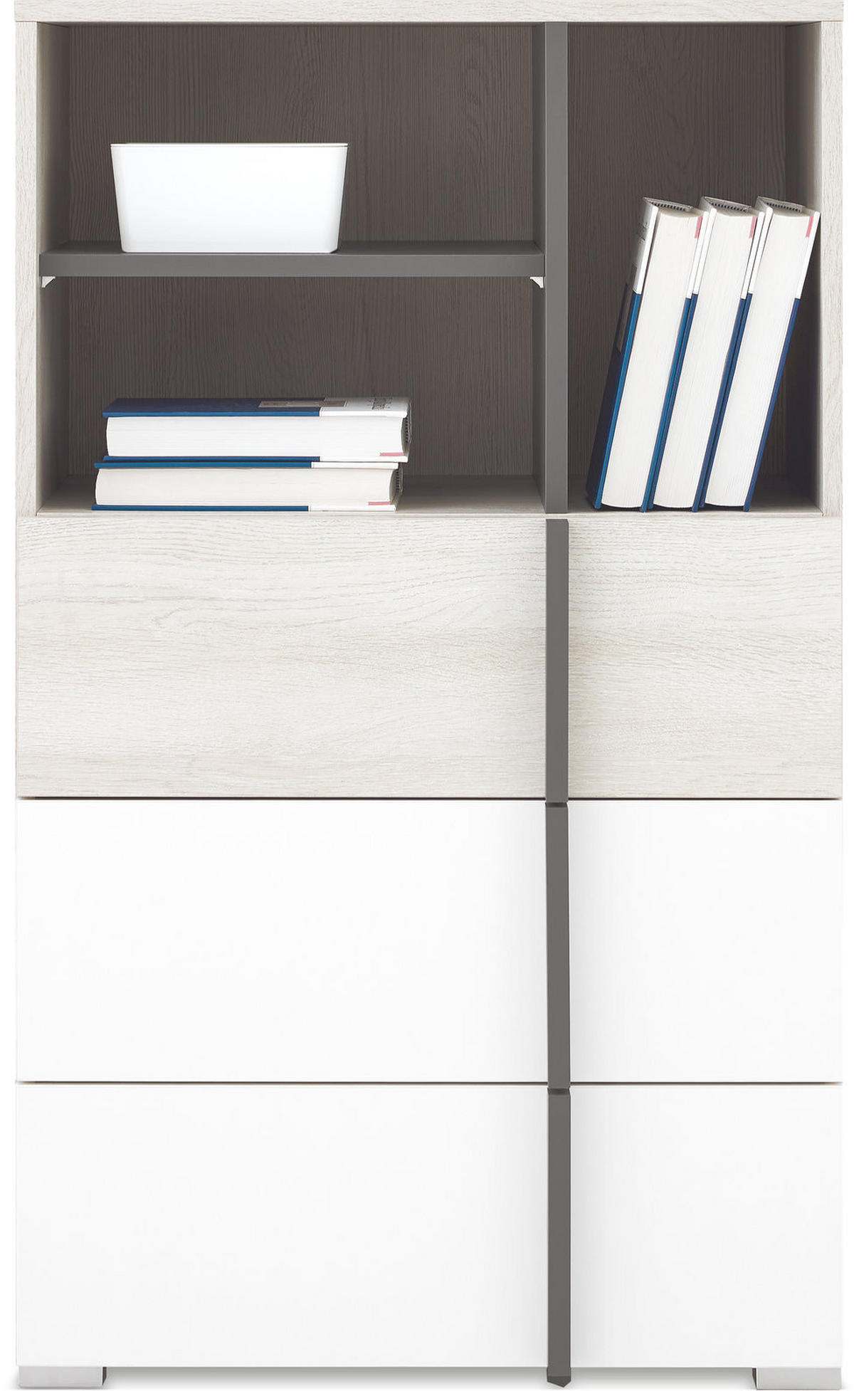 KOMMODE BERGAMO 60/100/40cm mit 3 Schubladen Türen Eichefarben - Eichefarben, Holzwerkstoff (60/100/40cm) - MASSENO