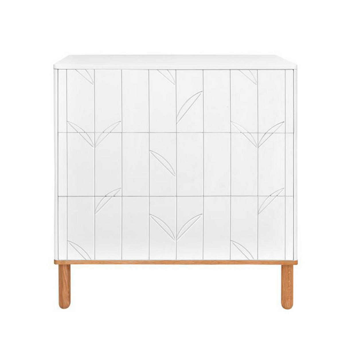 DĚTSKÁ KOMODA Bílá a dřevo - bílá, kompozitní dřevo (90/91/50cm) - Petits-meubles