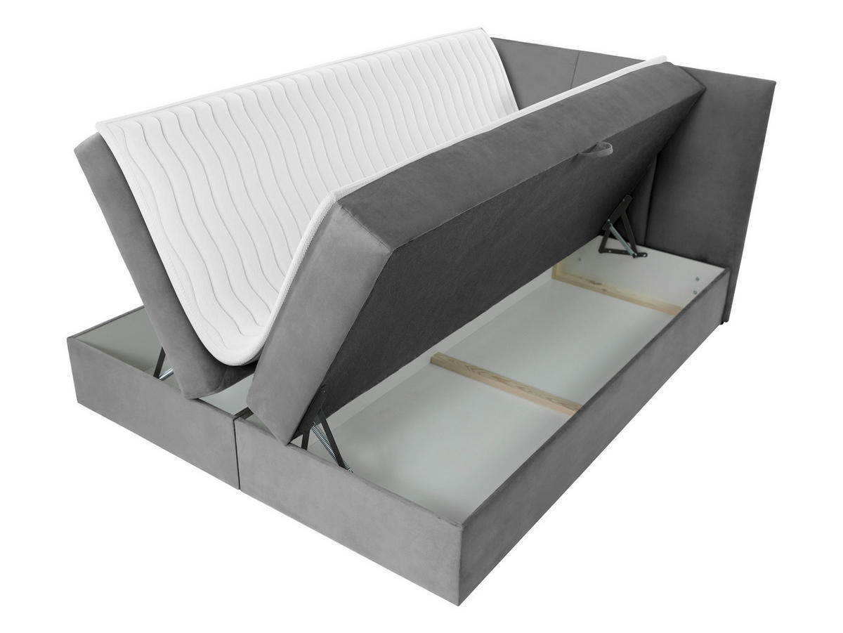BOXBETT Rebos - Blau, Holz/Textil (180/200cm) - MIRJAN24