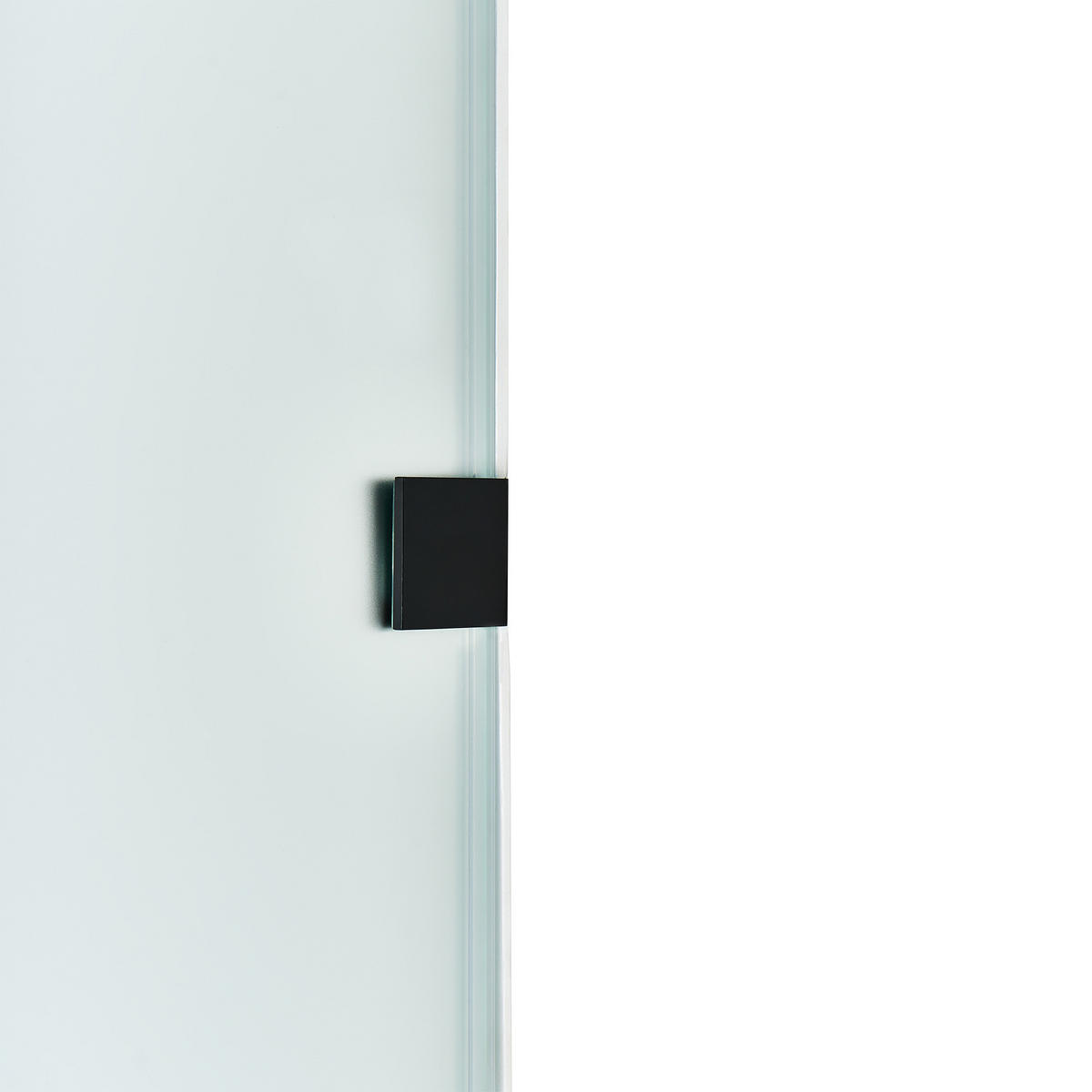 SPRCHOVÁ ZÁSTĚNA 90/195 cm Průhledná Icalma - černá/průhledná, sklo (90/195cm) - Beliani
