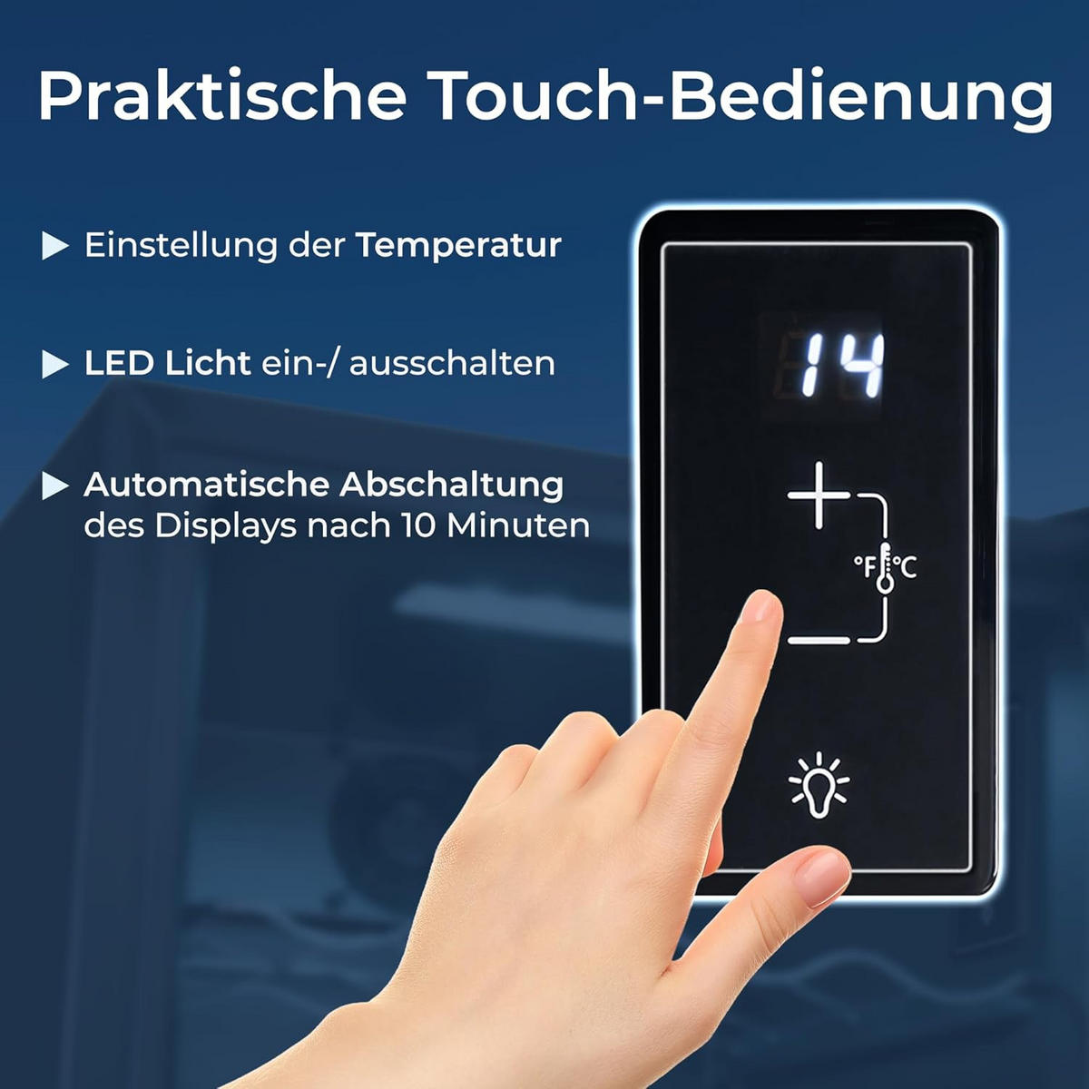 GETRÄNKEKÜHLSCHRANK 60L Mini Kühlschrank - Schwarz, Glas/Metall (43/75/49cm) - KLAMER