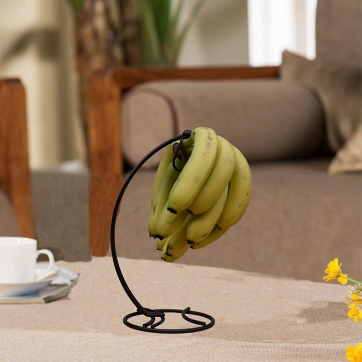 BANANENHALTER - Schwarz, Metall (15/33.5/15cm) - Relaxdays