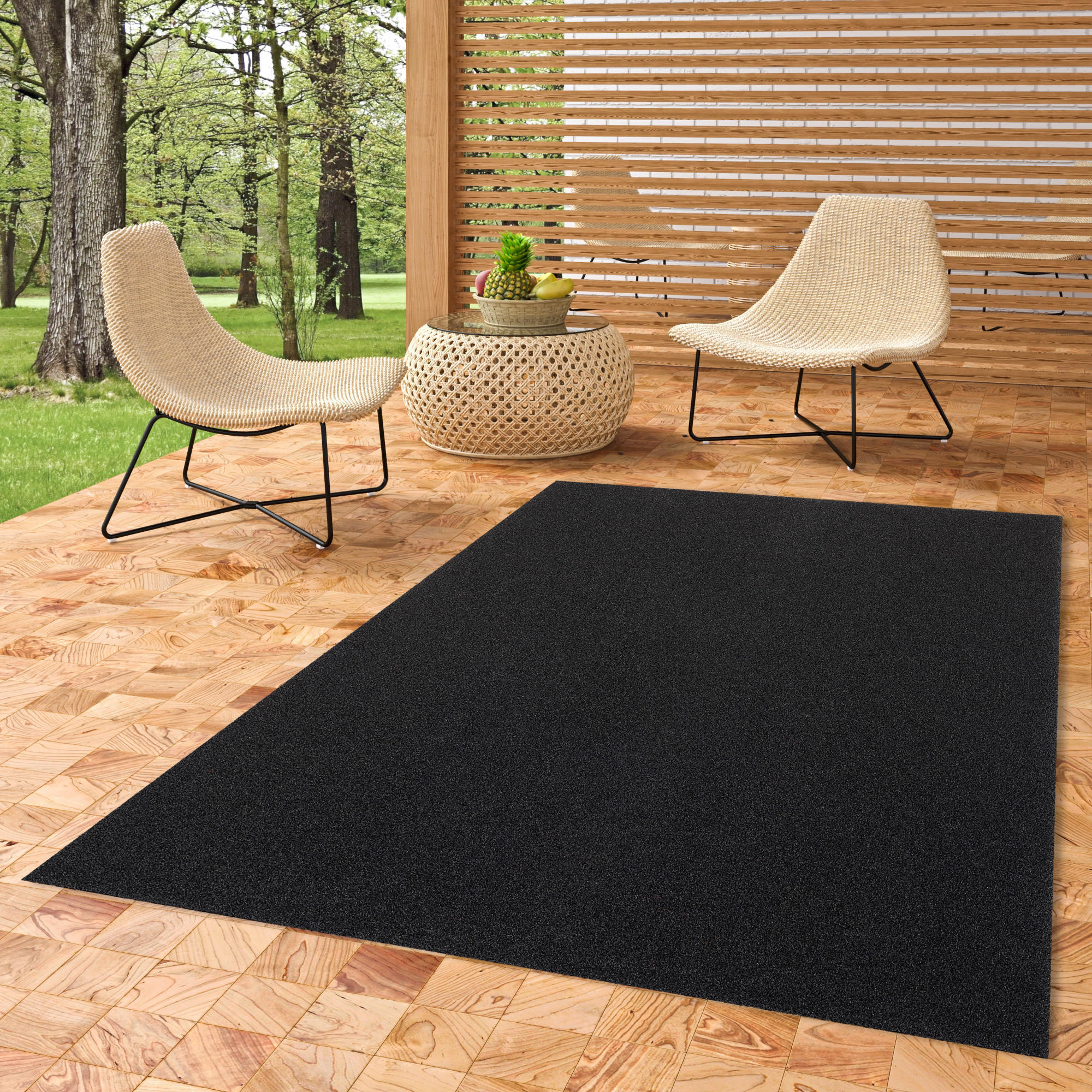 LUXUS DESIGNER KUNSTRASEN MIAMI - Anthrazit, Textil (200/250cm) - Snapstyle