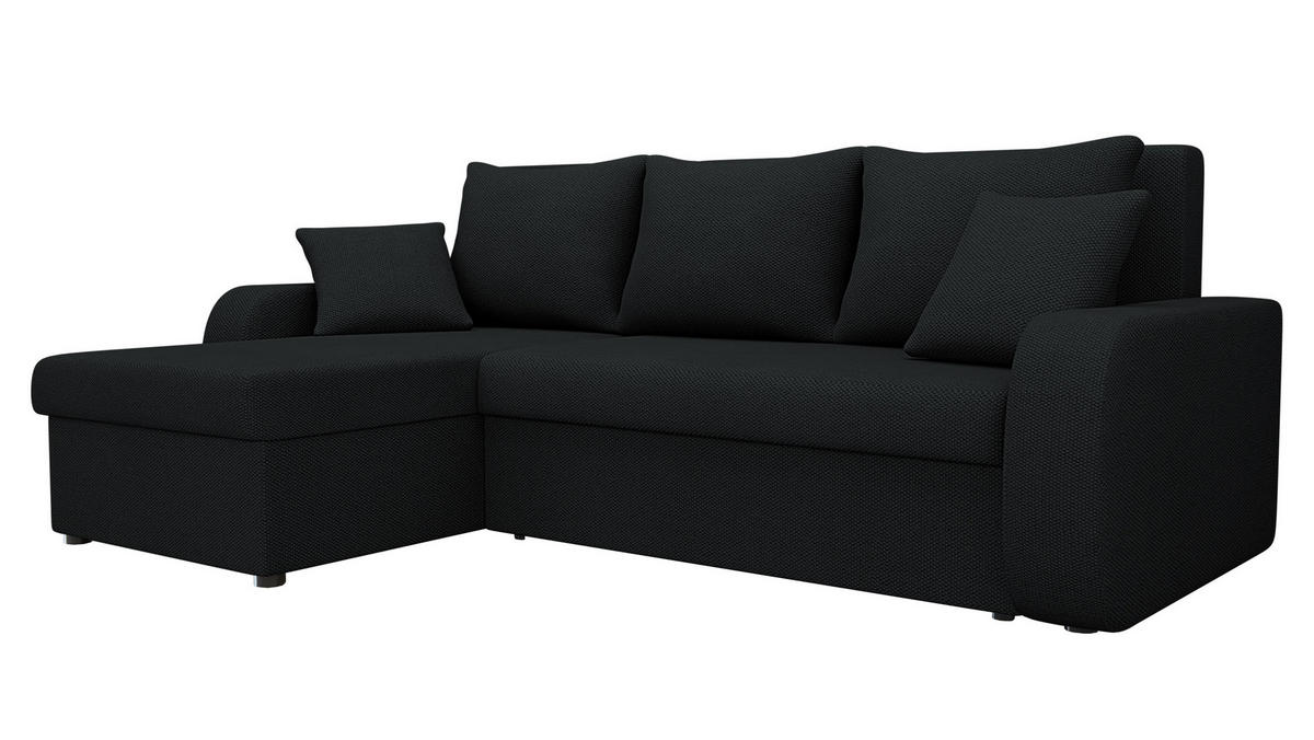 ECKSOFA Kris Lux - Schwarz, Holz/Kunststoff (238/147cm) - MIRJAN24