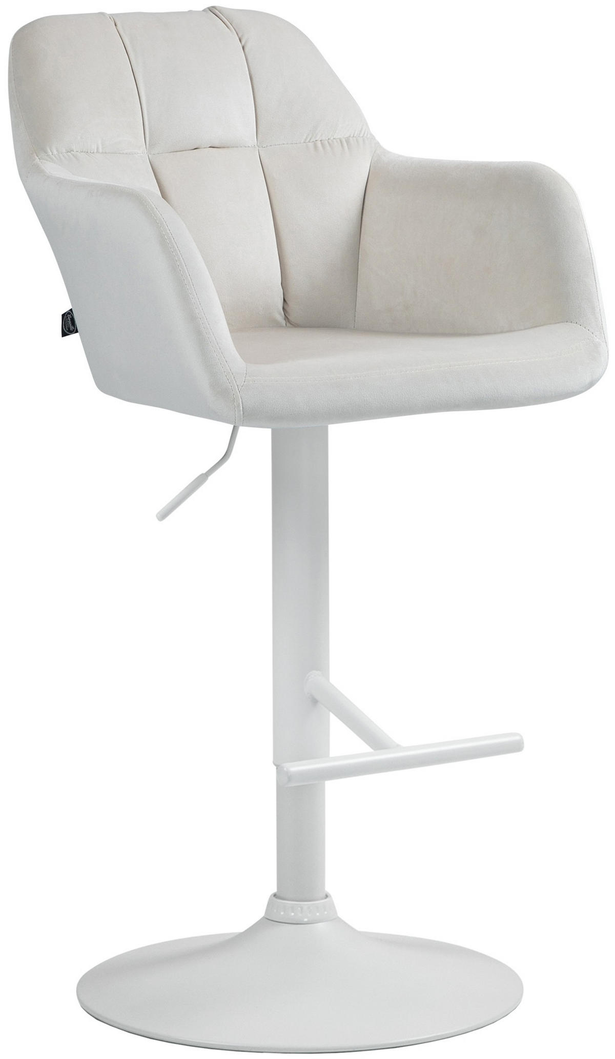 BARHOCKER Samt creme - Creme/Weiß, Textil (57/97/59cm) - CLP