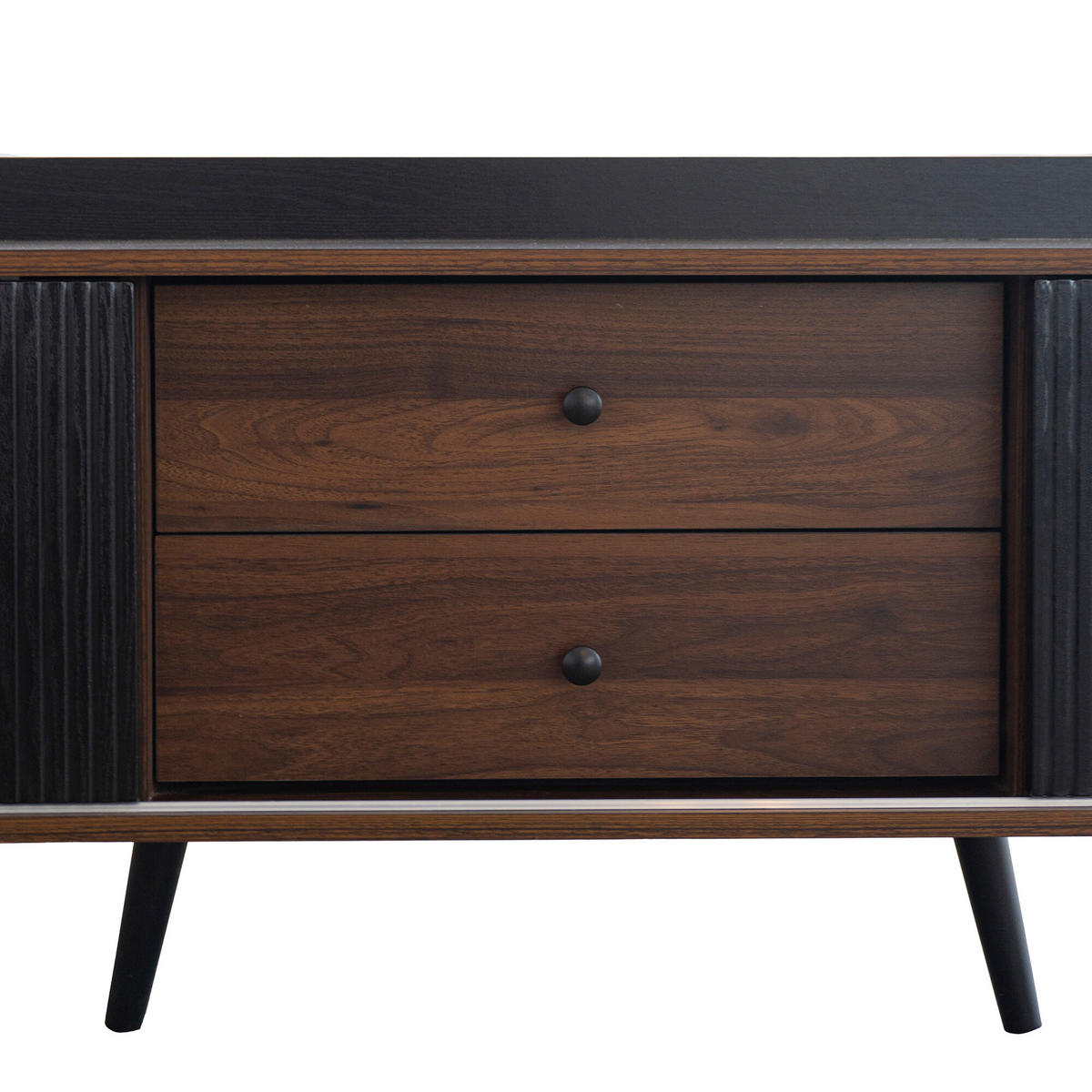 TV-MÖBEL Holz- und Schwarz-Effekt 160/40/58 cm - Schwarz, Holz (40/58/160cm) - Urban Meuble