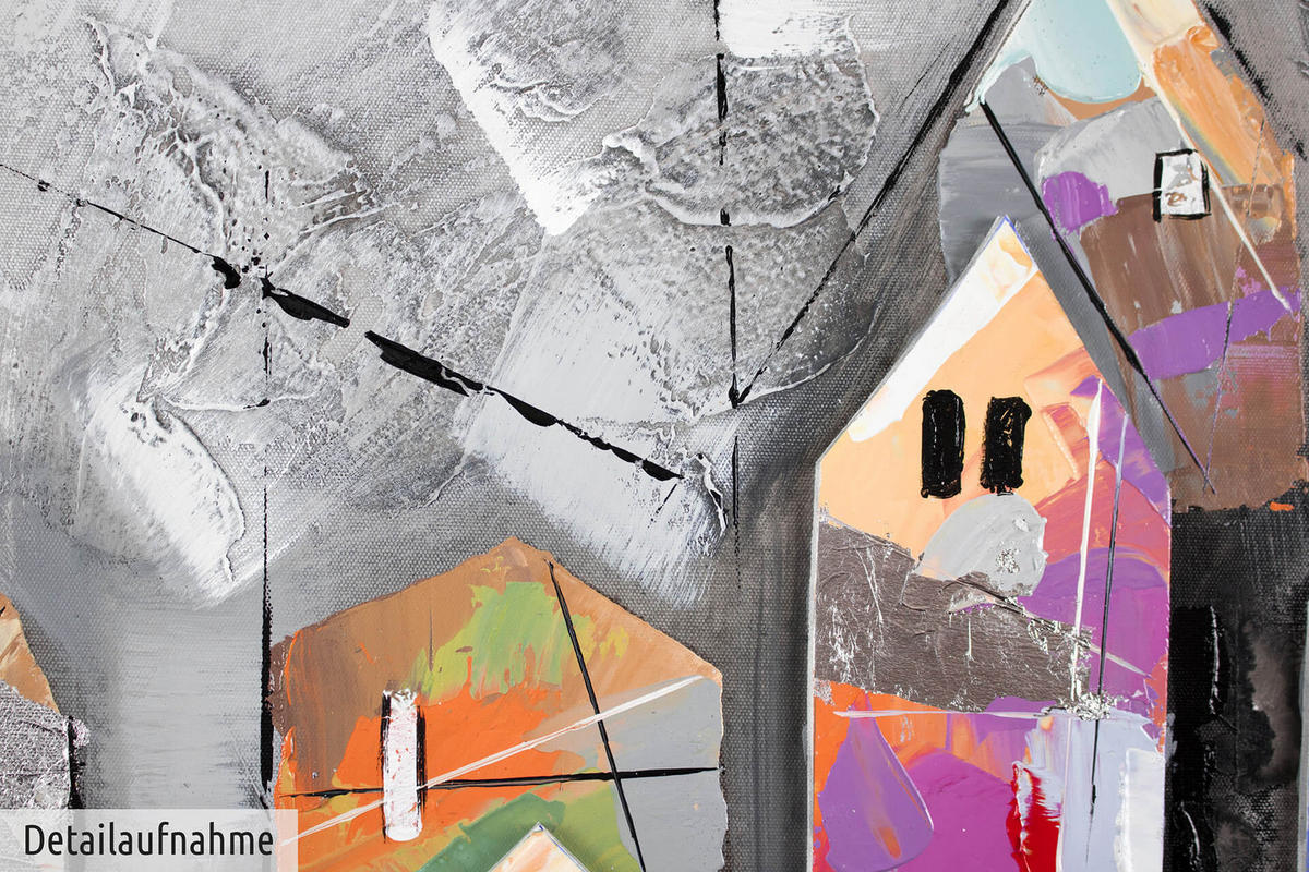 ACRYLBILD HANDGEMALT 80/80 cm - Grau, Holz/Textil (80/80cm) - KUNSTLOFT