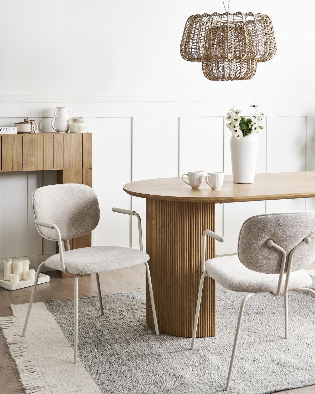 ESSZIMMERSTUHL 2er-Set Hellbeige Carille - Beige, Textil (53/77/53cm) - Beliani