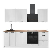 KÜCHENZEILE Fame-Line, Weiß Landhaus/Weiß, 230 cm, AP Eiche - Weiß, Holzwerkstoff (230/206.8/60cm) - Vicco