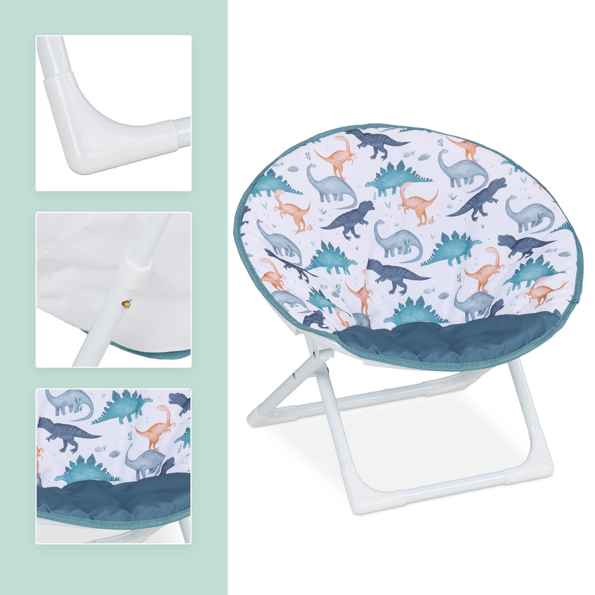MOONCHAIR - Hellblau, Kunststoff/Textil (50/47/48cm) - Relaxdays