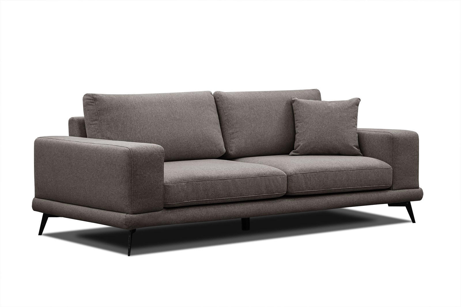SOFA MEDIOLANE 3-Sitzer, braun - Braun, Holzwerkstoff/Textil (233/87/96cm) - Courtois Laville
