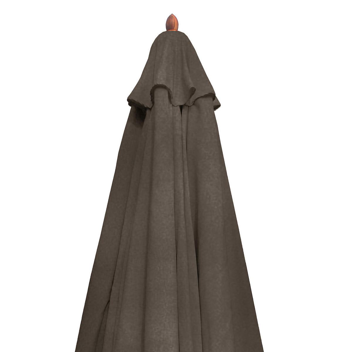 SONNENSCHIRM - Eukalyptus massiv / Polyester - Taupe, Holz/Textil (200/200cm) - home24