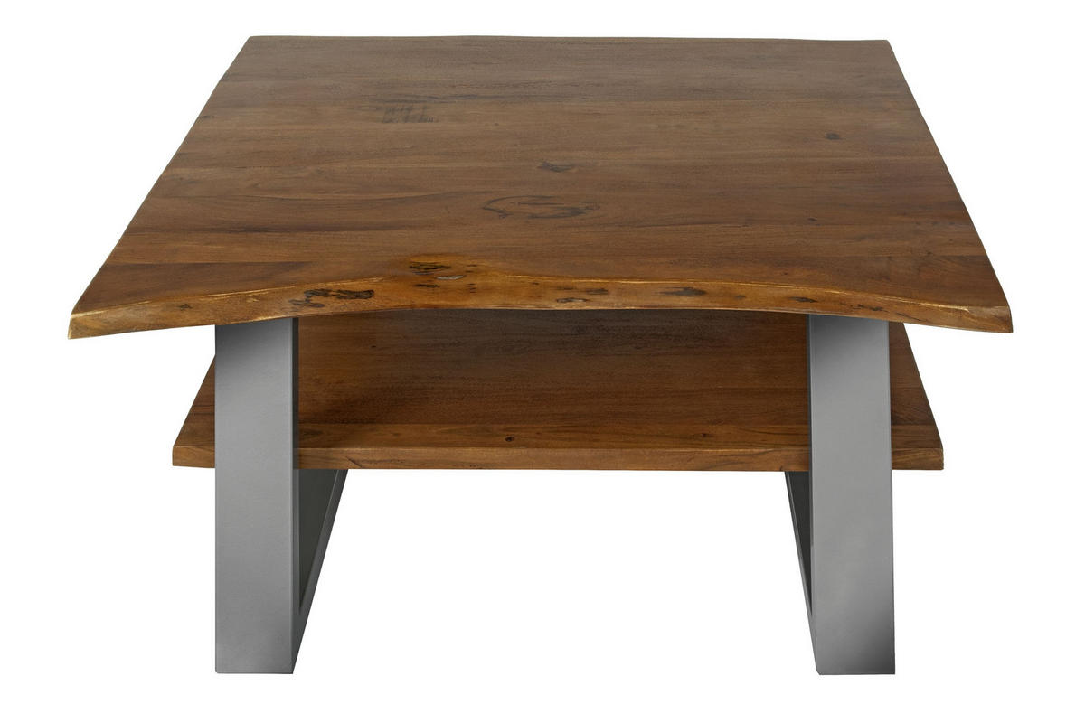 COUCHTISCH PATRICK - Silberfarben/Braun, Holz/Metall (90/90/46cm) - SAM