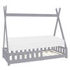 KINDERBETT Tipi mit Matratze 80x160 cm Hellgrau - Hellgrau, Holz (86/150/168cm) - ML-DESIGN