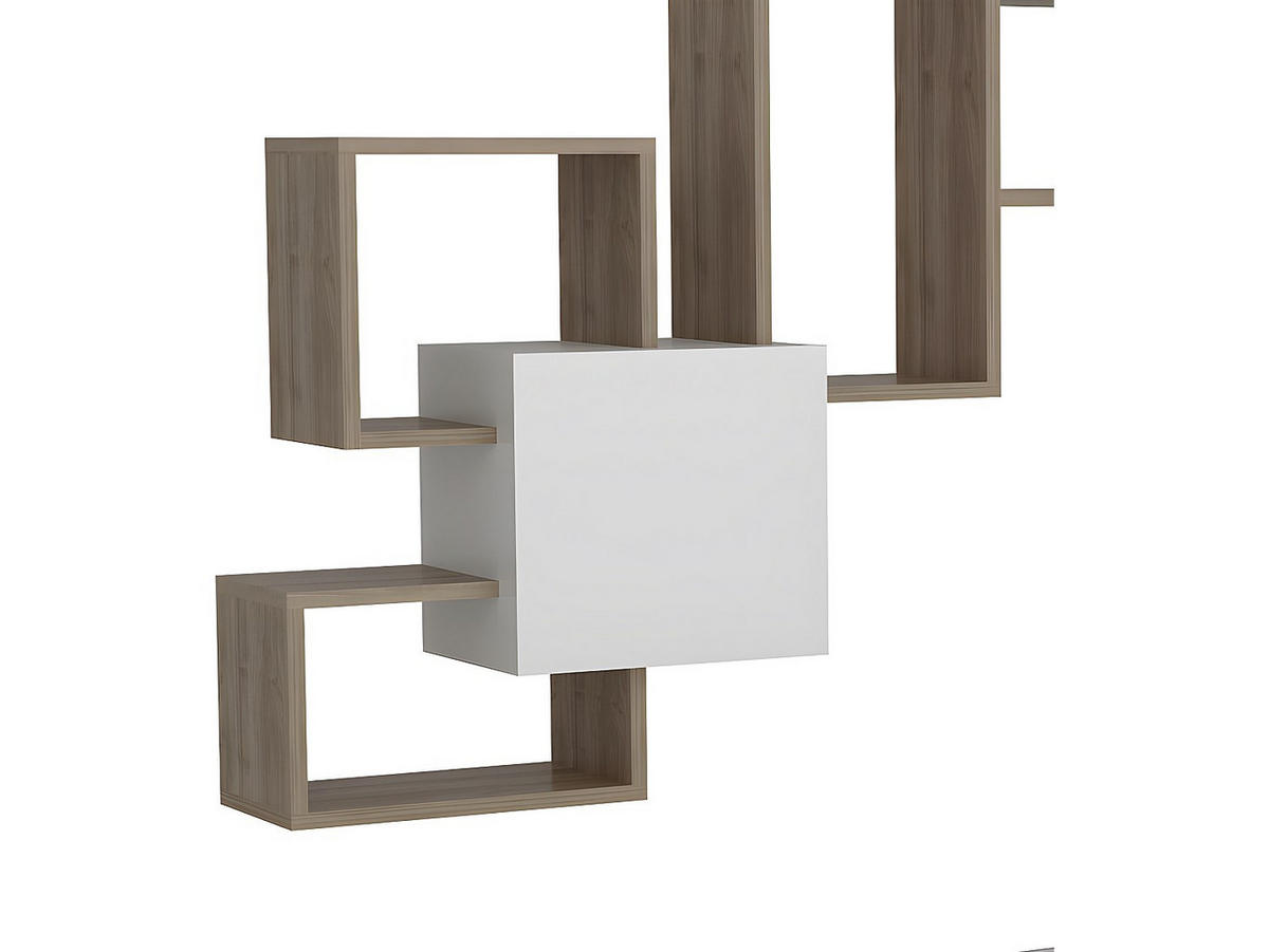 TV-WAND - 210 x 36.8 - holz - naturfarben hell, weiß Taloli - Weiß, Holz (210/46.8/36.8cm) - Vente-Unique