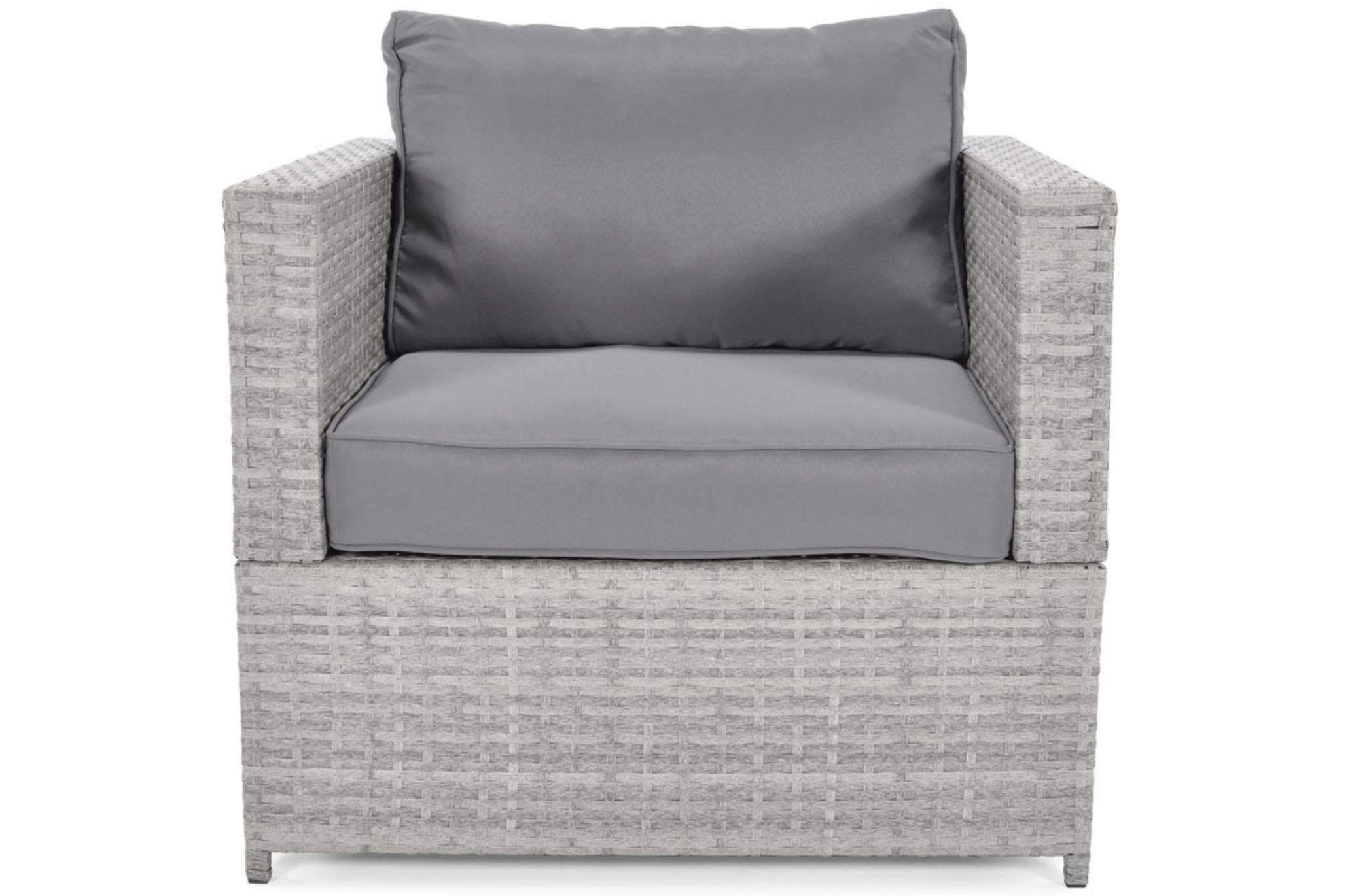 GARTENSESSEL Porto Grau, mit Graphitkissen - Graphitfarben/Grau, Holzwerkstoff/Metall (75/62/67cm) - Bettso