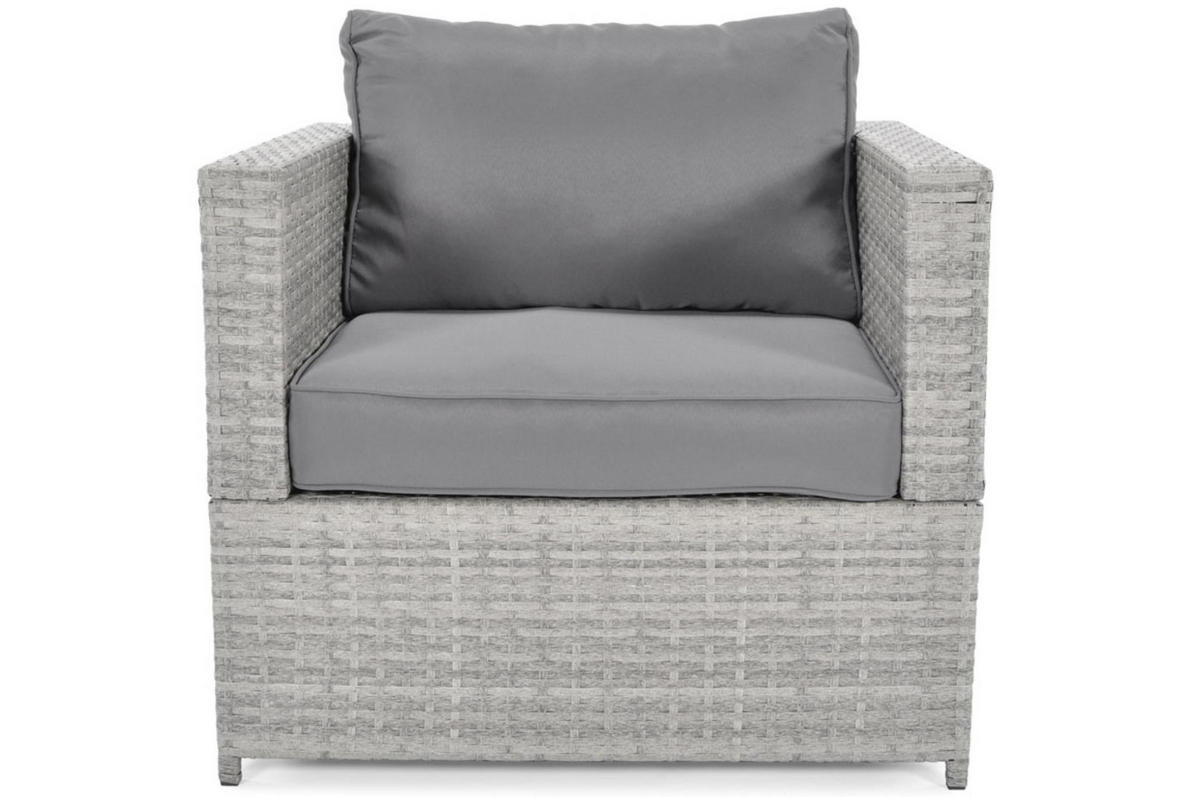 GARTENSESSEL Porto Grau, mit Graphitkissen - Graphitfarben/Grau, Holzwerkstoff/Metall (75/62/67cm) - Bettso