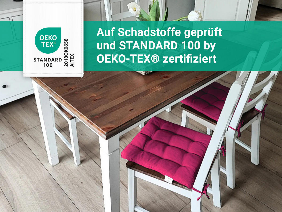 STUHLKISSEN, 4er-Set, 40x40 cm, 100% Polyester, Rot - Pink, Textil (40/40/3cm) - Zollner