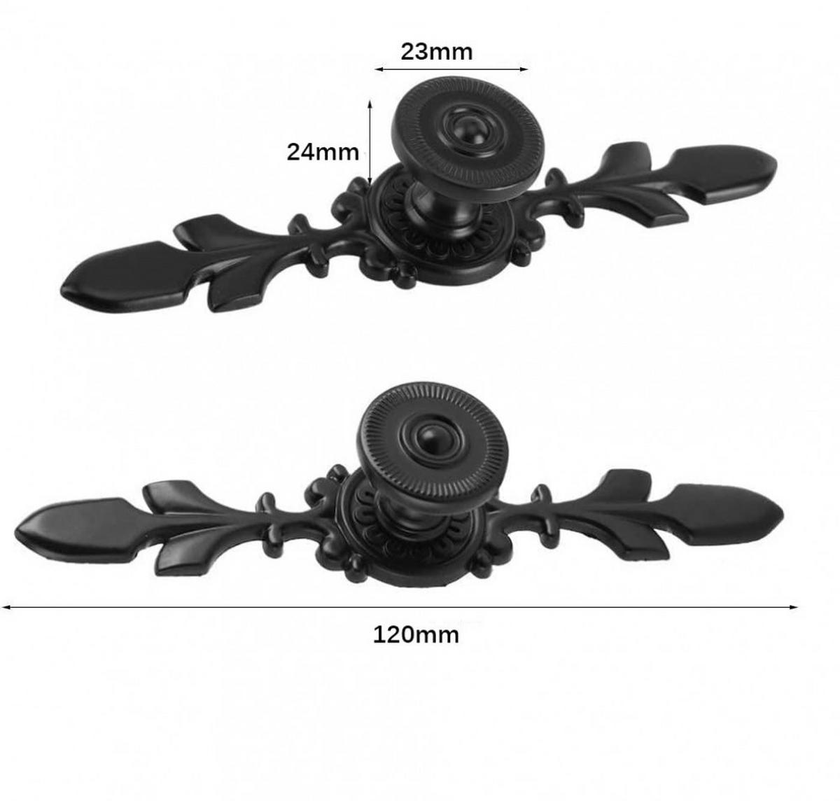 MÖBELGRIFF Schwarz 4er-Set - Schwarz, Metall (2.3/2.4/12cm)