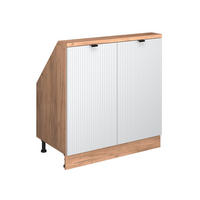 DACHSCHRÄGENSCHRANK Rion Weiß Riffel 80 x 81.6 cm mit 2 Türen - Weiß, Holzwerkstoff (80/81.6/46cm) - Vicco