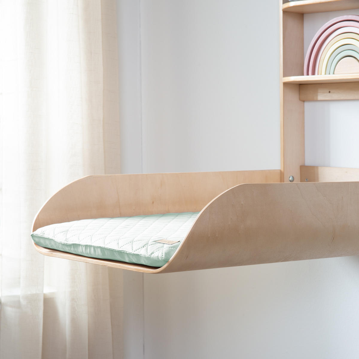 WANDWICKELREGAL roba Style Frosty green - Naturfarben, Holzwerkstoff (49/85/76.5cm) - Roba