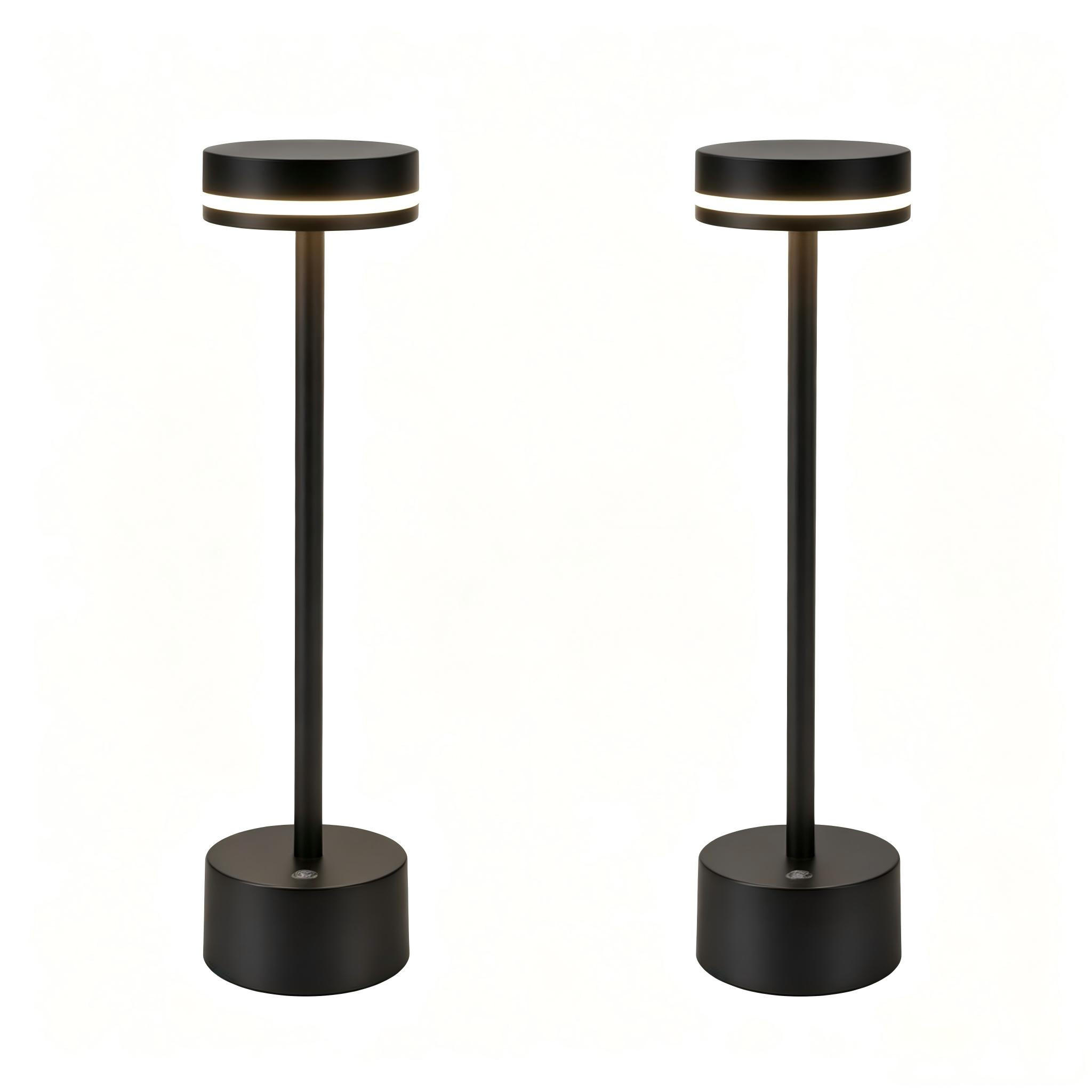 TISCHLEUCHTE Blinkhold 8/8/31.5 cm（2er-set） - Schwarz, Kunststoff/Metall (8/8/31.5cm) - ZMH