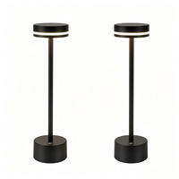 TISCHLEUCHTE Blinkhold 8/8/31.5 cm（2er-set） - Schwarz, Kunststoff/Metall (8/8/31.5cm) - ZMH
