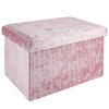 SITZBOX Faltbar mit Samtbezug 49/30/30 cm (Rosa) - Rosa, Karton (30/30/49cm) - Intirilife