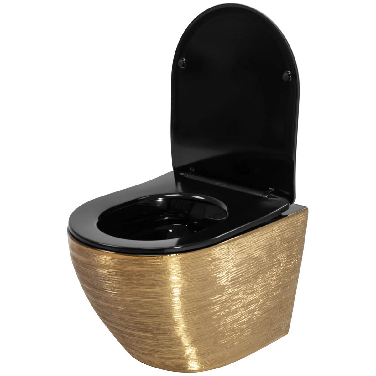 WC Schüssel Randlos Rea Carlo Flat Brush Gold - Goldfarben, Keramik (37/33/49cm) - REA